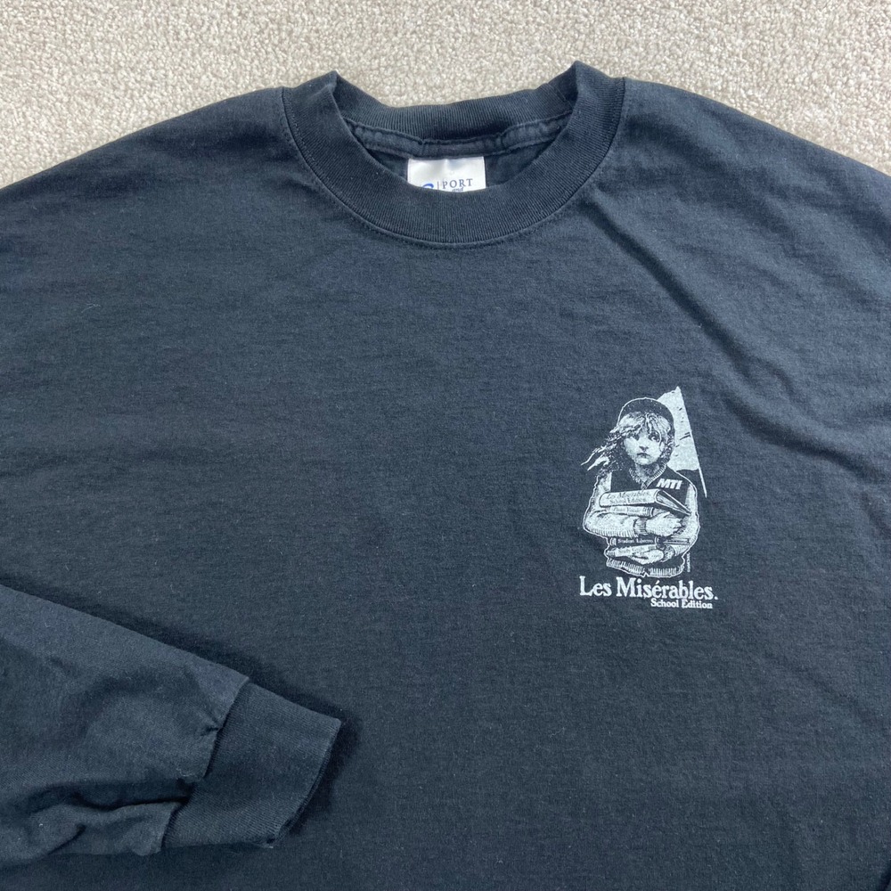 Les Miserables Shirt Mens XL Black Long Sleeve Theater Tee